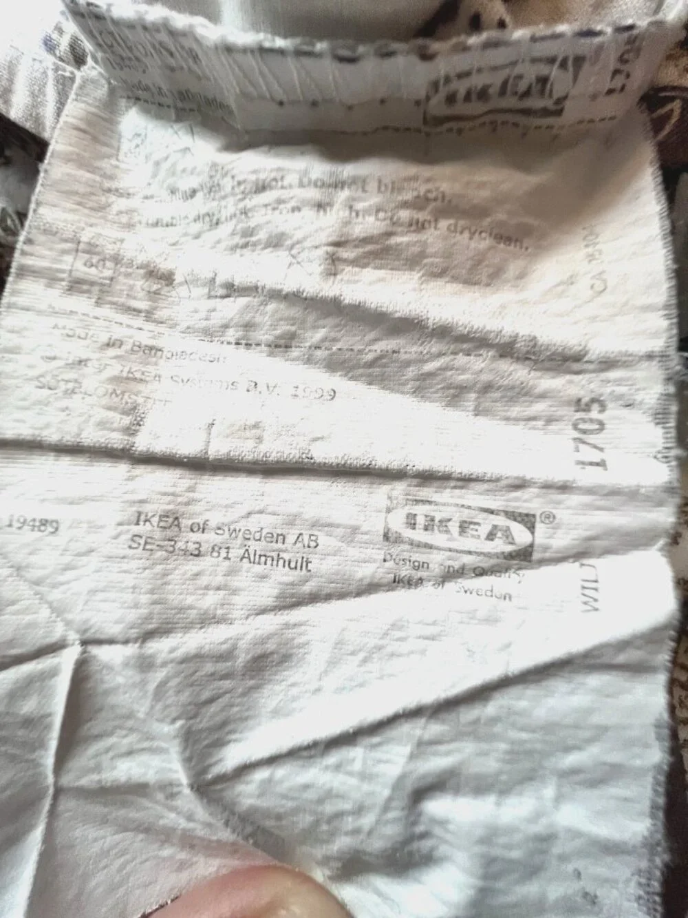 Pair IKEA SOTBLOMSTER Pillowcases BLUE TAN BROWN PAISLEY MEDALLION 100% Cotton